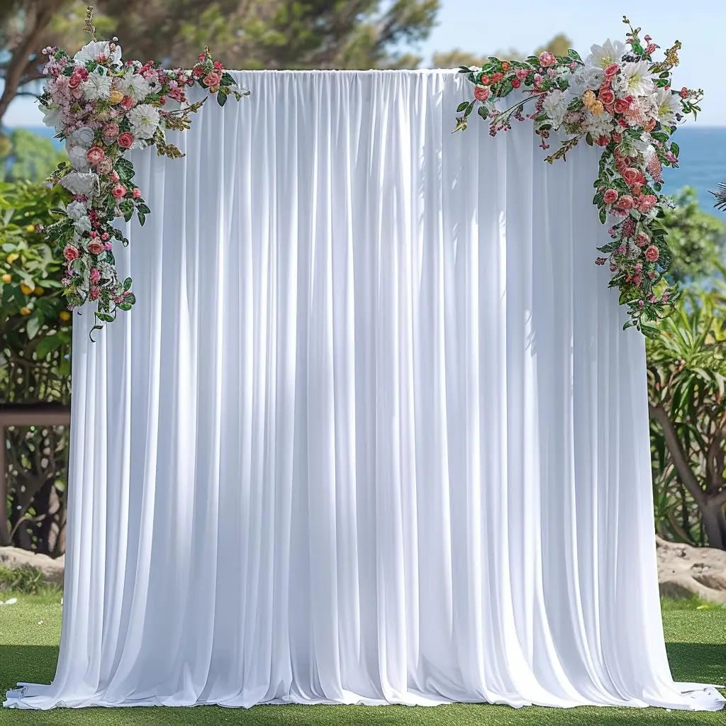 White Backdrop Curtain, Drapes Curtains Panels  Wedding