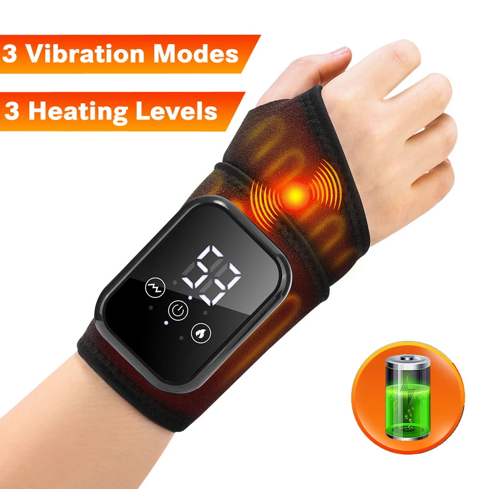 Hand Wrist Massager Hot Compress Vibration Relaxation