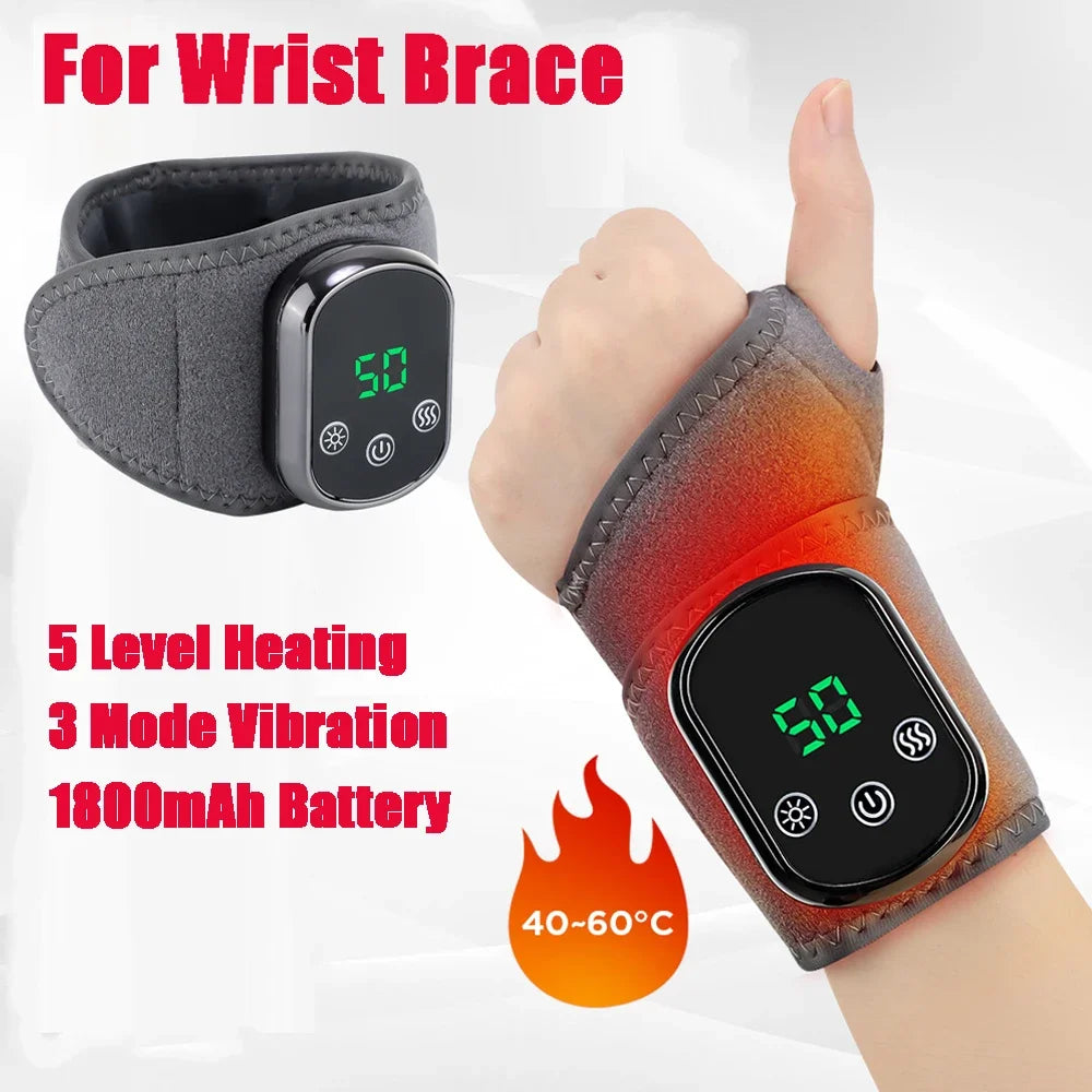 Hand Wrist Massager Hot Compress Vibration Relaxation