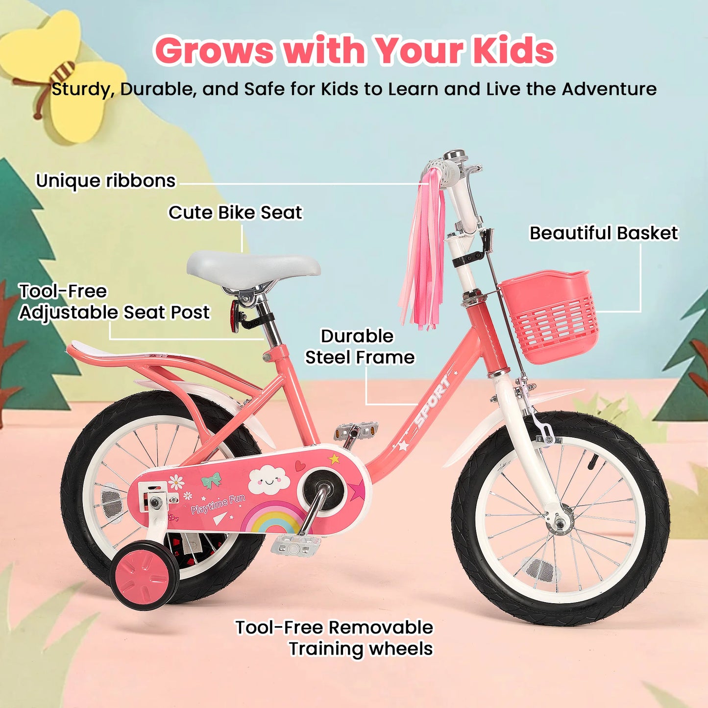Kids Bike  Ages 2-5 Years  Wheels,