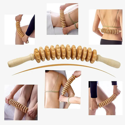 Body Fascia Anti-slip Wood Massager  Back Relaxation