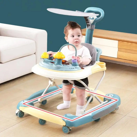 Multi-Functional  Awning Anti-Rollover Baby Walker