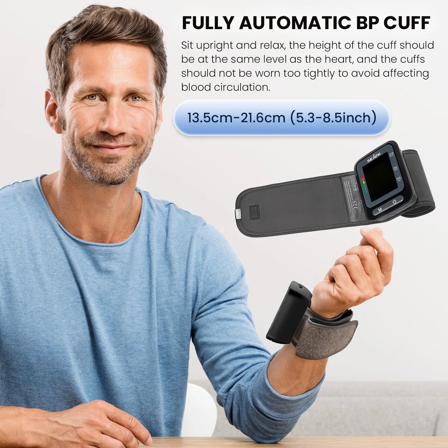 Electronic Blood Pressure Monitor Wrist Cuff Digital