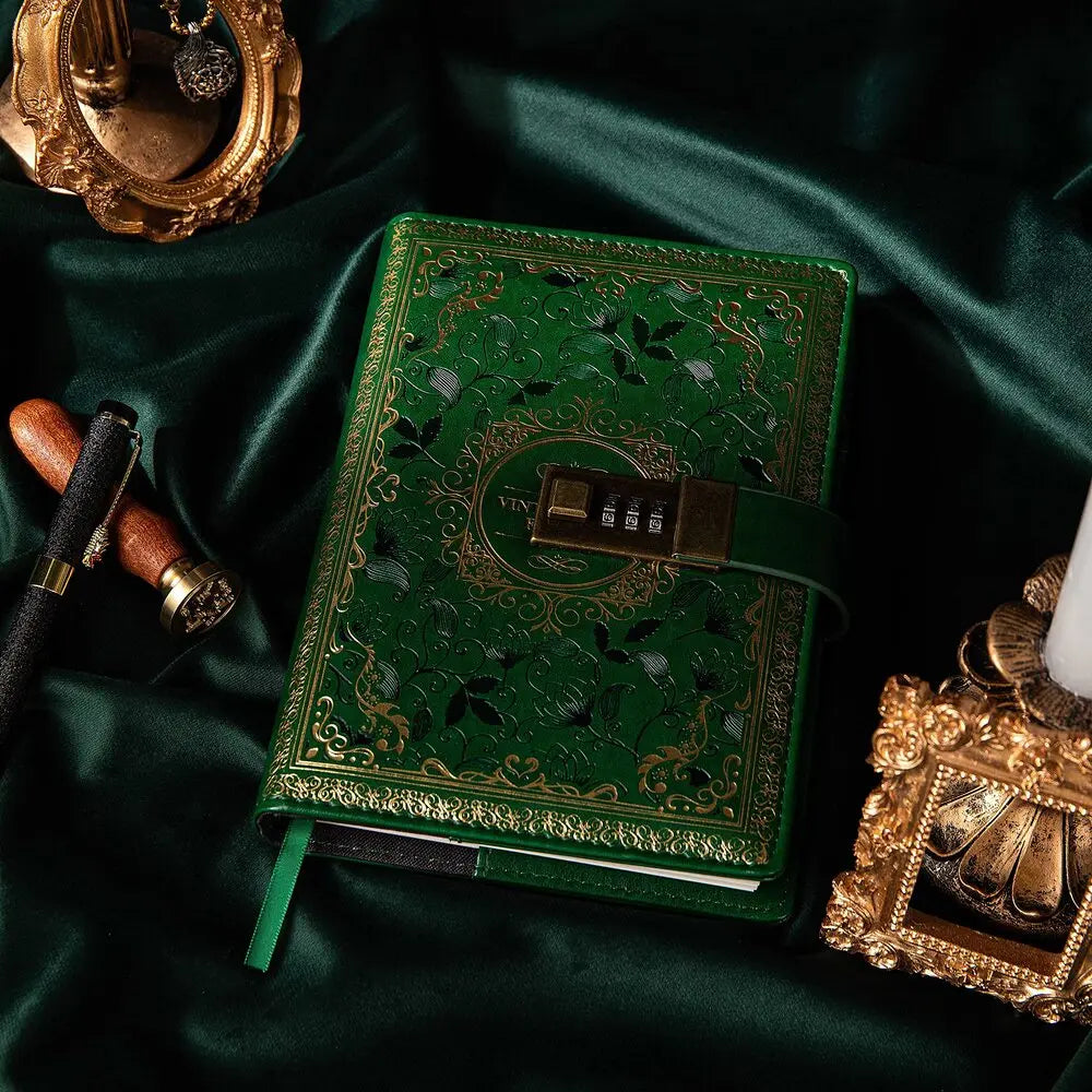 Digital Password Notebook  Leather Privacy  Lock Writing