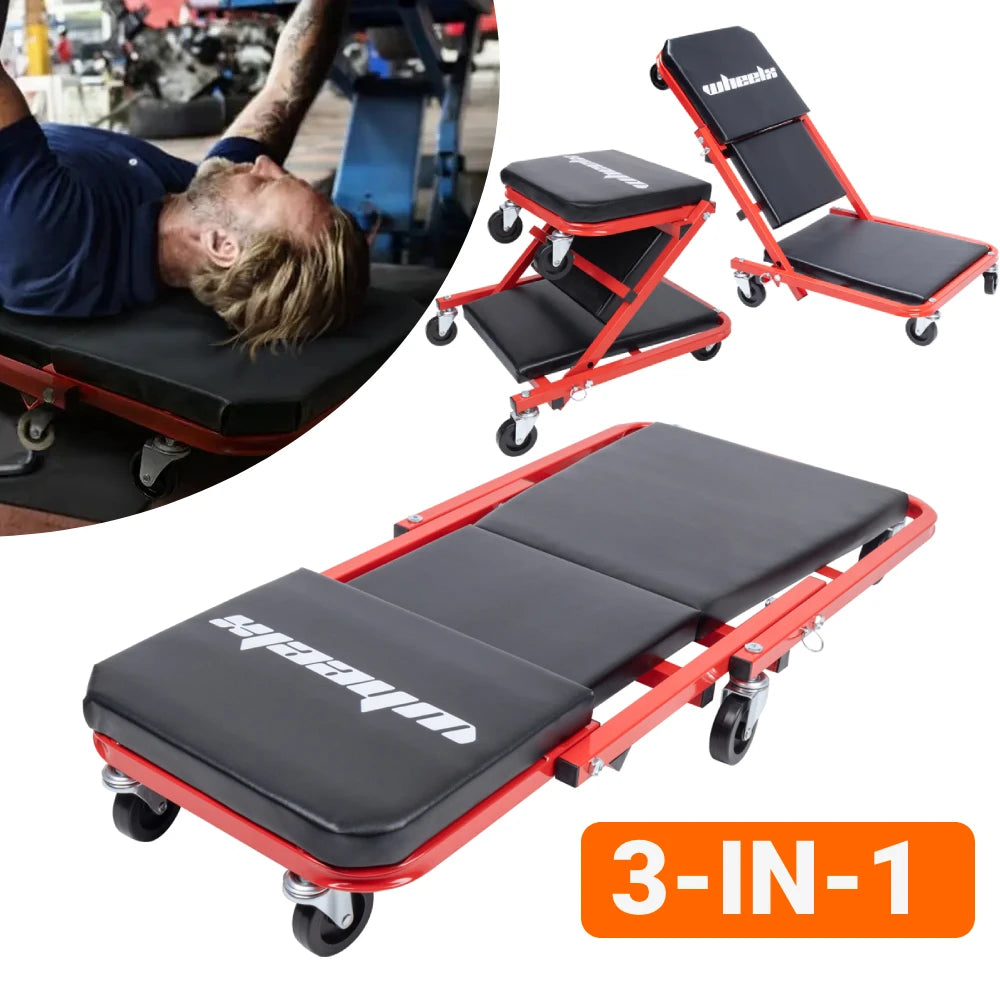 Rolling Mechanic Creeper Garage Chair  Under Car