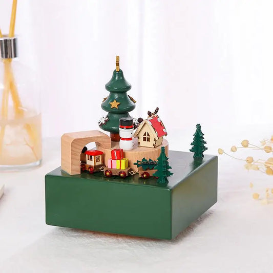 Music Box Christmas Magnetic Train Holiday Desktop